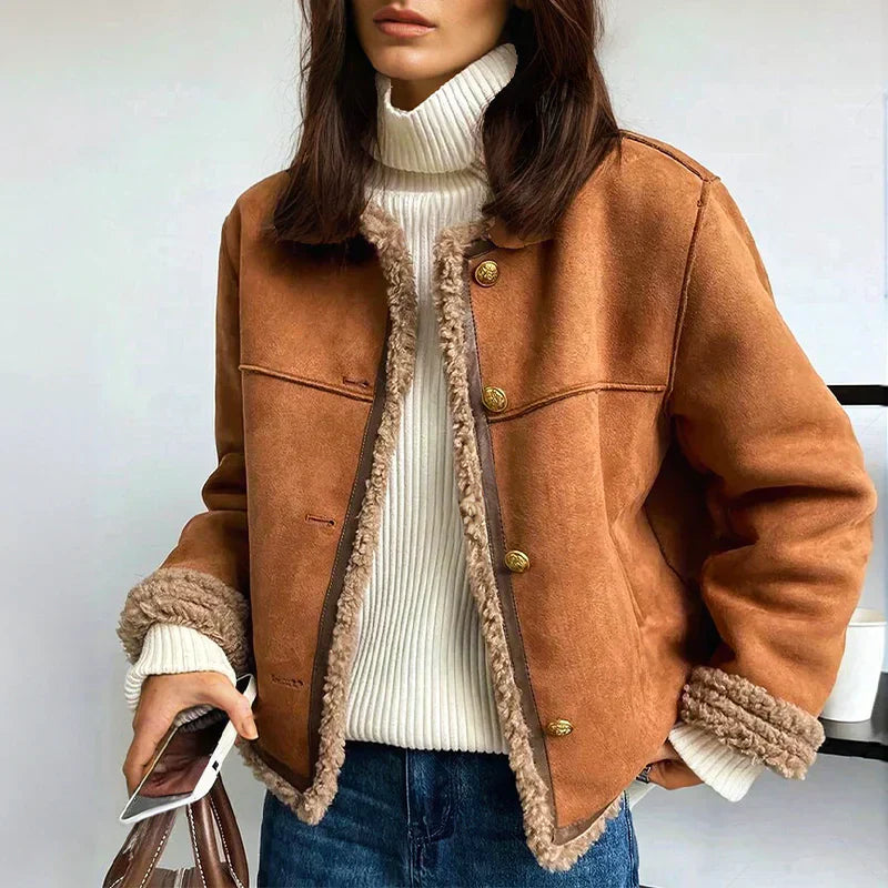 Women's Button-Up Winter Jacket with Soft Inner Lining