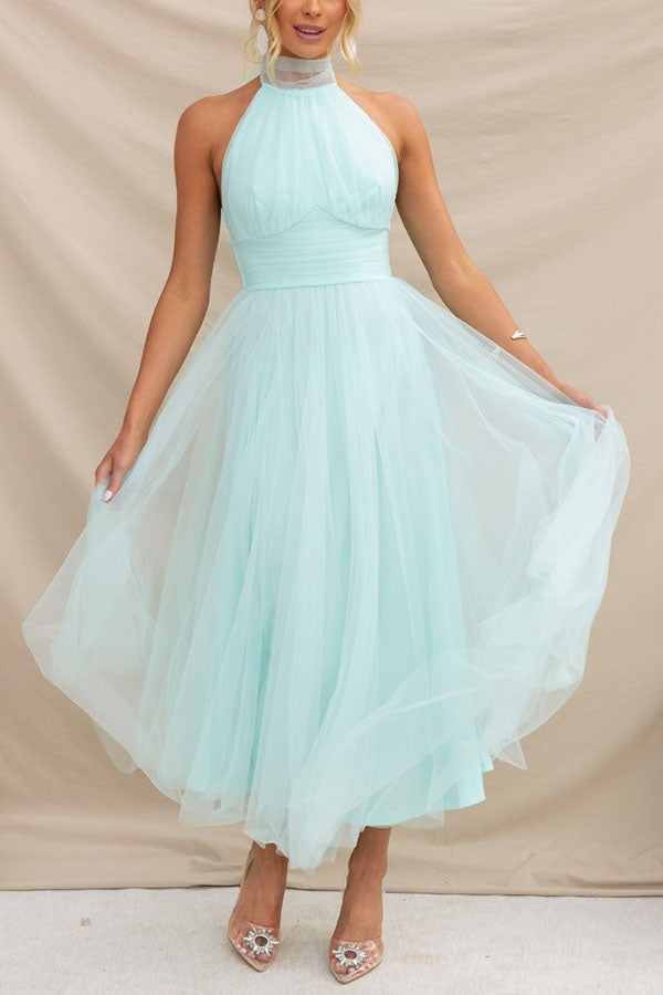 Women's Elegant Halter Neck Maxi Dress
