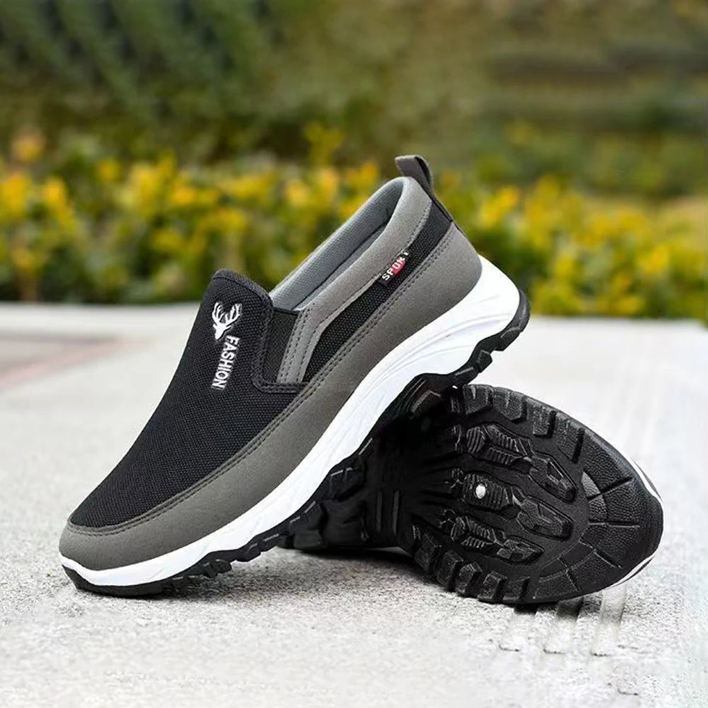 Men's Slip-On Walking Shoes with Cushioned Sole and Grip Outsole