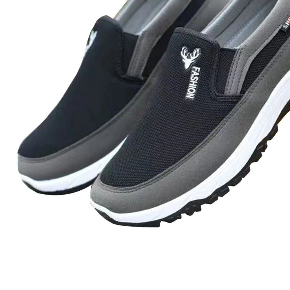 Men's Slip-On Walking Shoes with Cushioned Sole and Grip Outsole