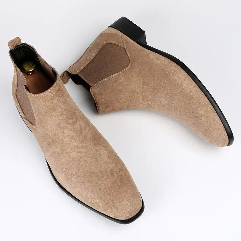 Men’s Chelsea Boots with Pointed Toe and Sleek Slip-On Design