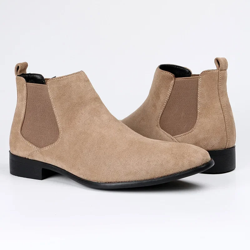 Men’s Chelsea Boots with Pointed Toe and Sleek Slip-On Design