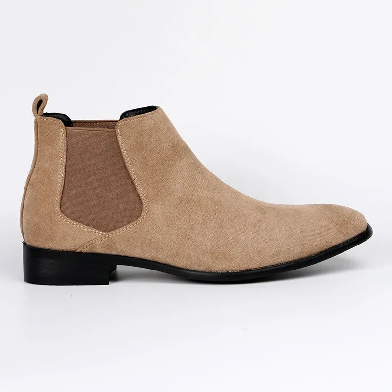 Men’s Chelsea Boots with Pointed Toe and Sleek Slip-On Design