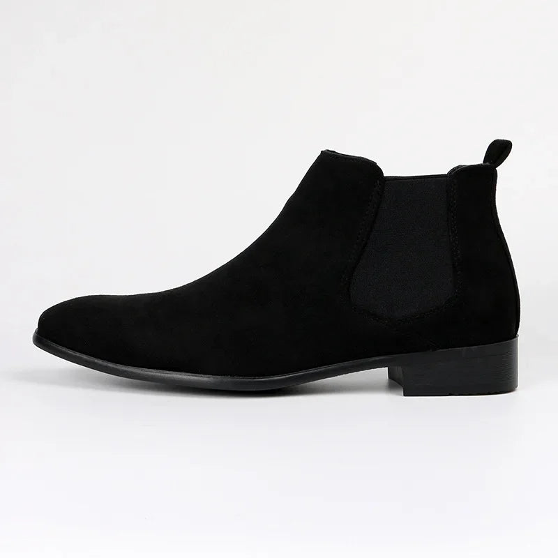 Men’s Chelsea Boots with Pointed Toe and Sleek Slip-On Design