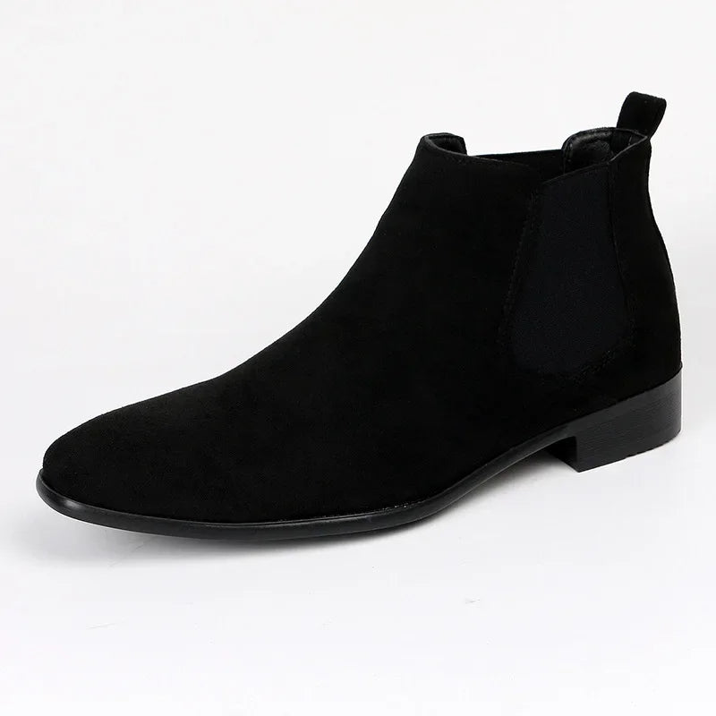 Men’s Chelsea Boots with Pointed Toe and Sleek Slip-On Design