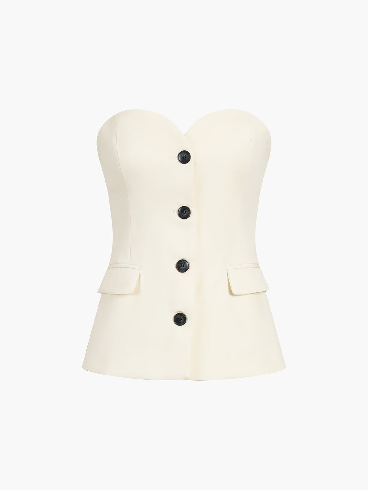 Women's Strapless Blazer Top and Tailored Pants Two-Piece Set