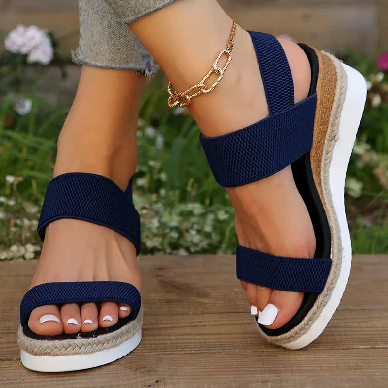 Women's Platform Strap Sandals with Cushioned Sole