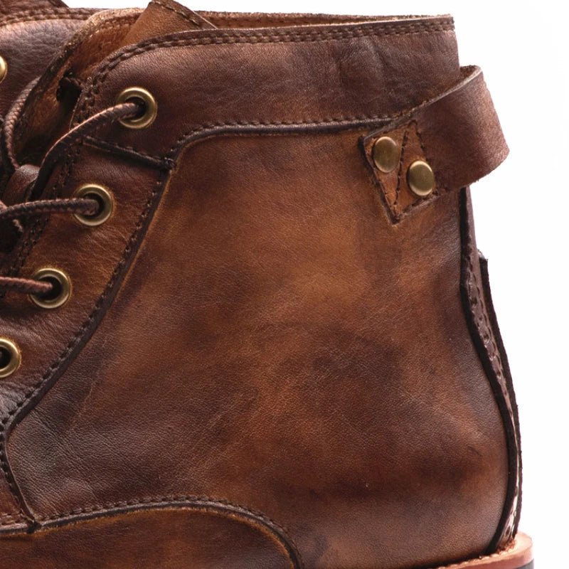 Men’s Vintage Lace-Up Ankle Boots with Classic Rugged Design