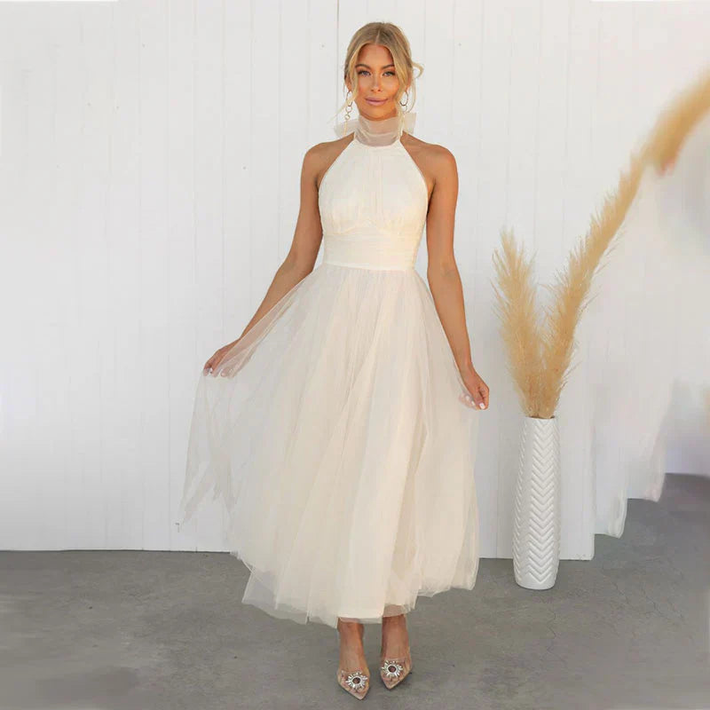 Women's Elegant Halter Neck Maxi Dress