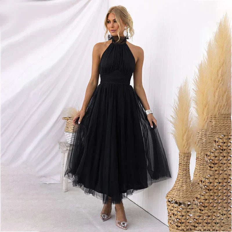Women's Elegant Halter Neck Maxi Dress