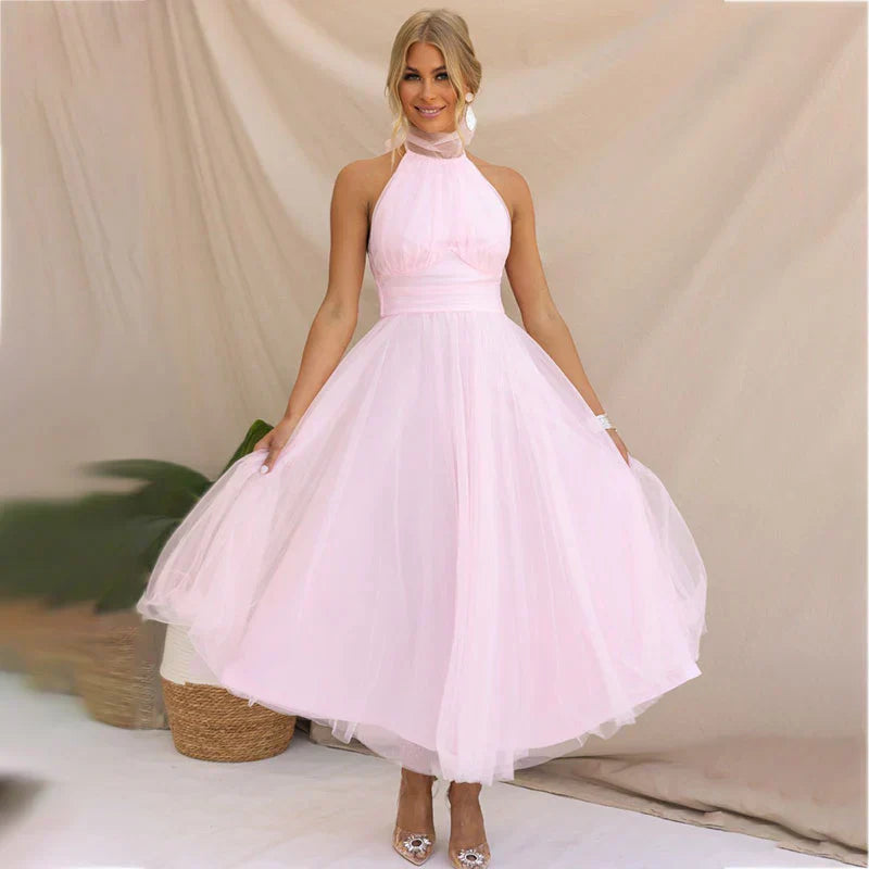 Women's Elegant Halter Neck Maxi Dress