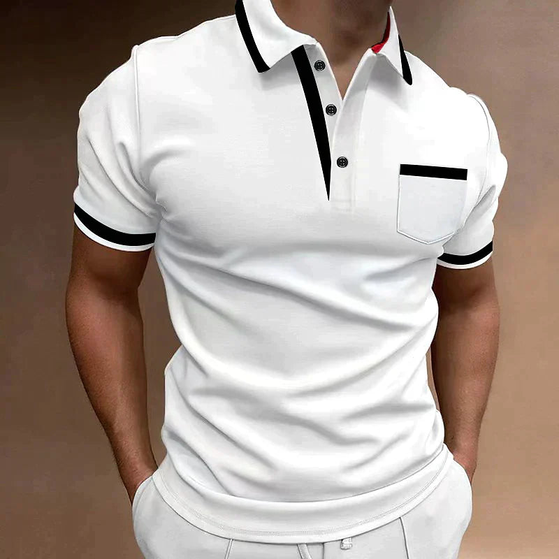Men's Slim Fit Polo Shirt with Contrast Trim