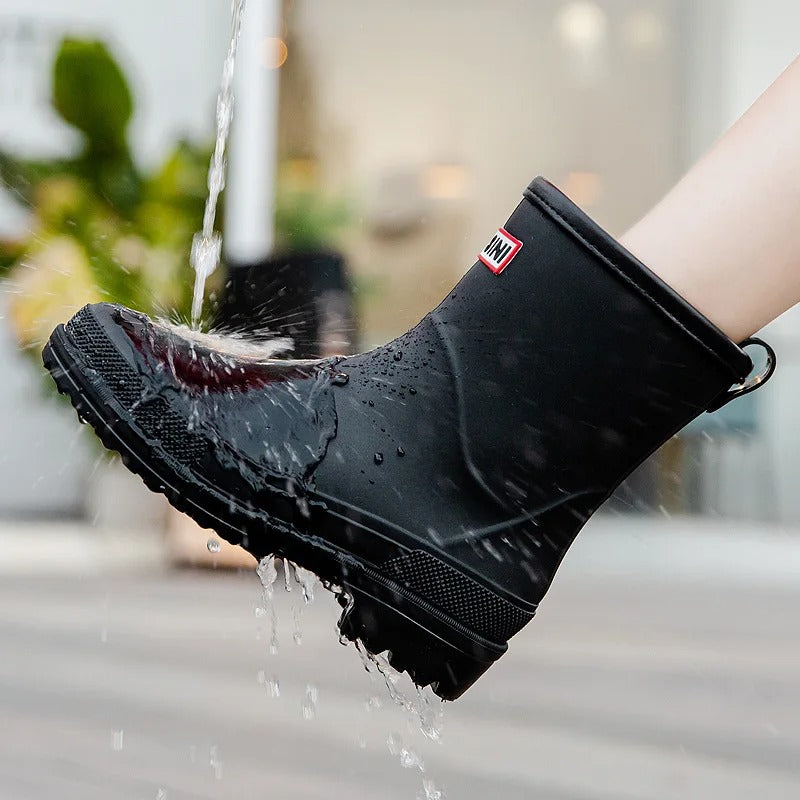 Women’s Mid-Calf Waterproof Rain Boots with Non-Slip Sole