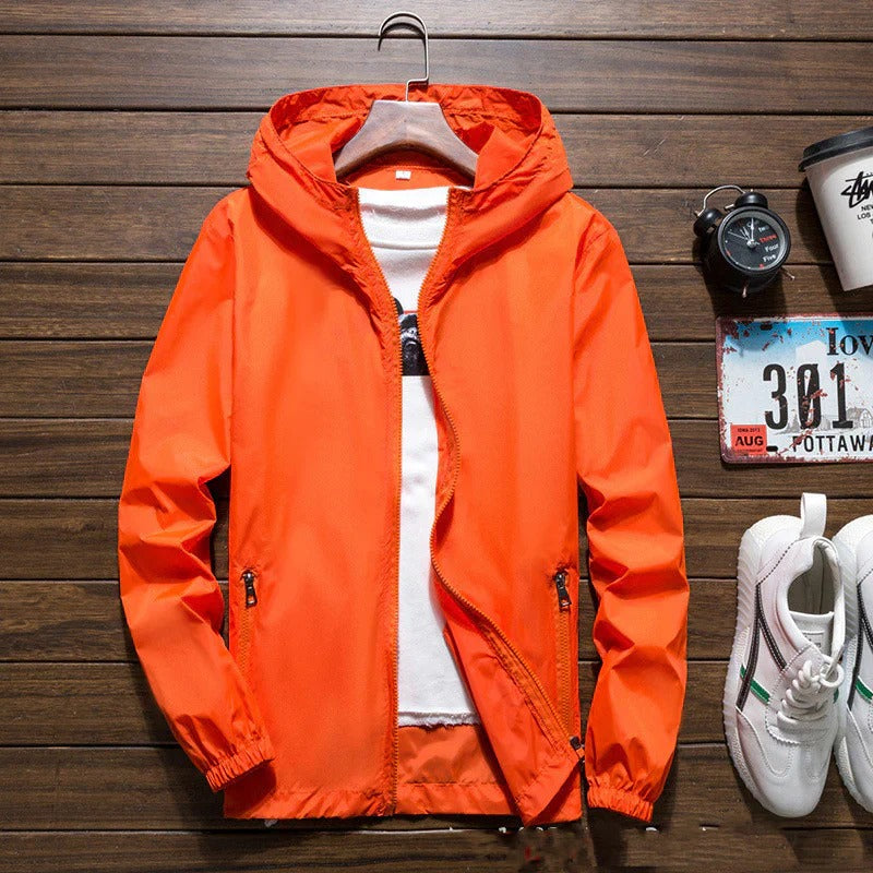 Men's Lightweight Waterproof Windbreaker Jacket with Hood