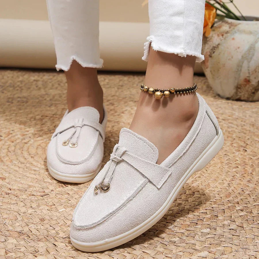 Women's Slip-On Shoes with Knot Detail and Cushioned Sole