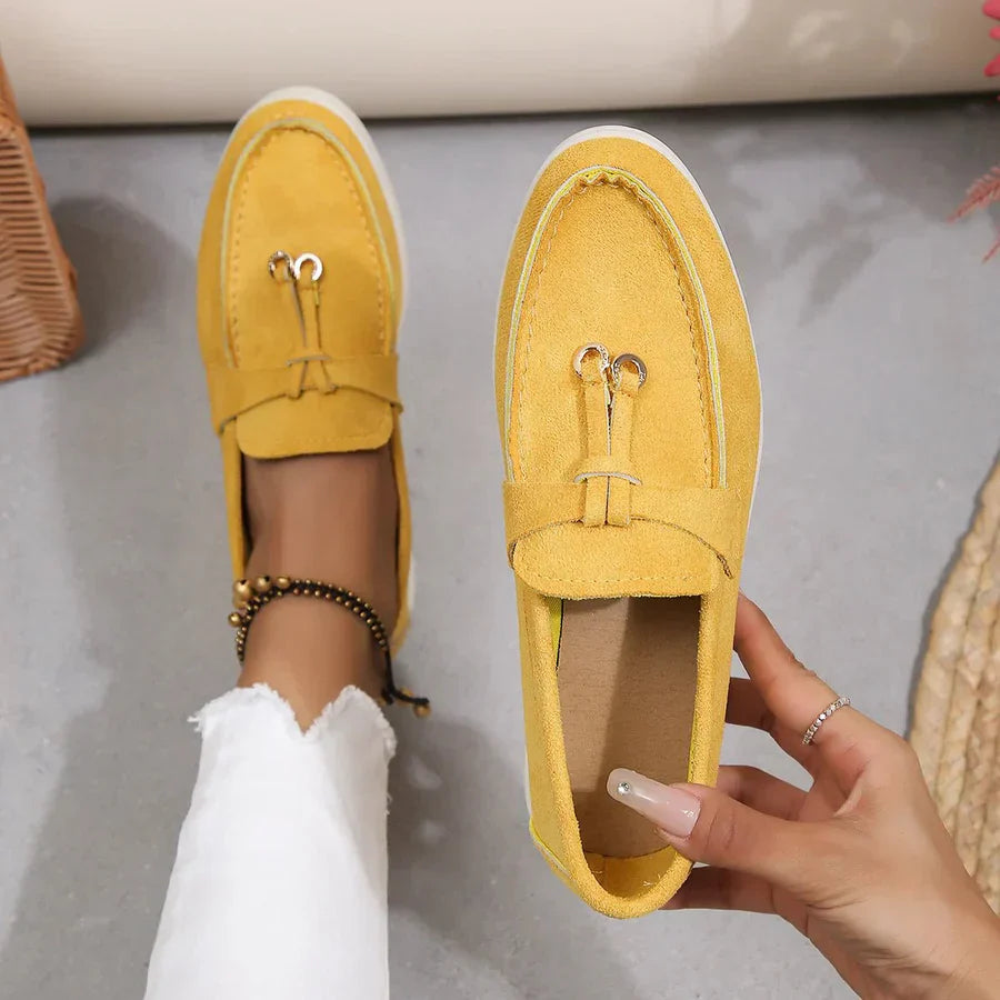 Women's Slip-On Shoes with Knot Detail and Cushioned Sole