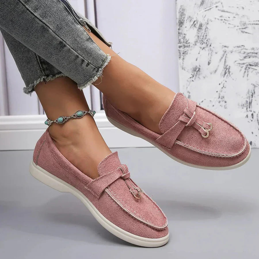 Women's Slip-On Shoes with Knot Detail and Cushioned Sole