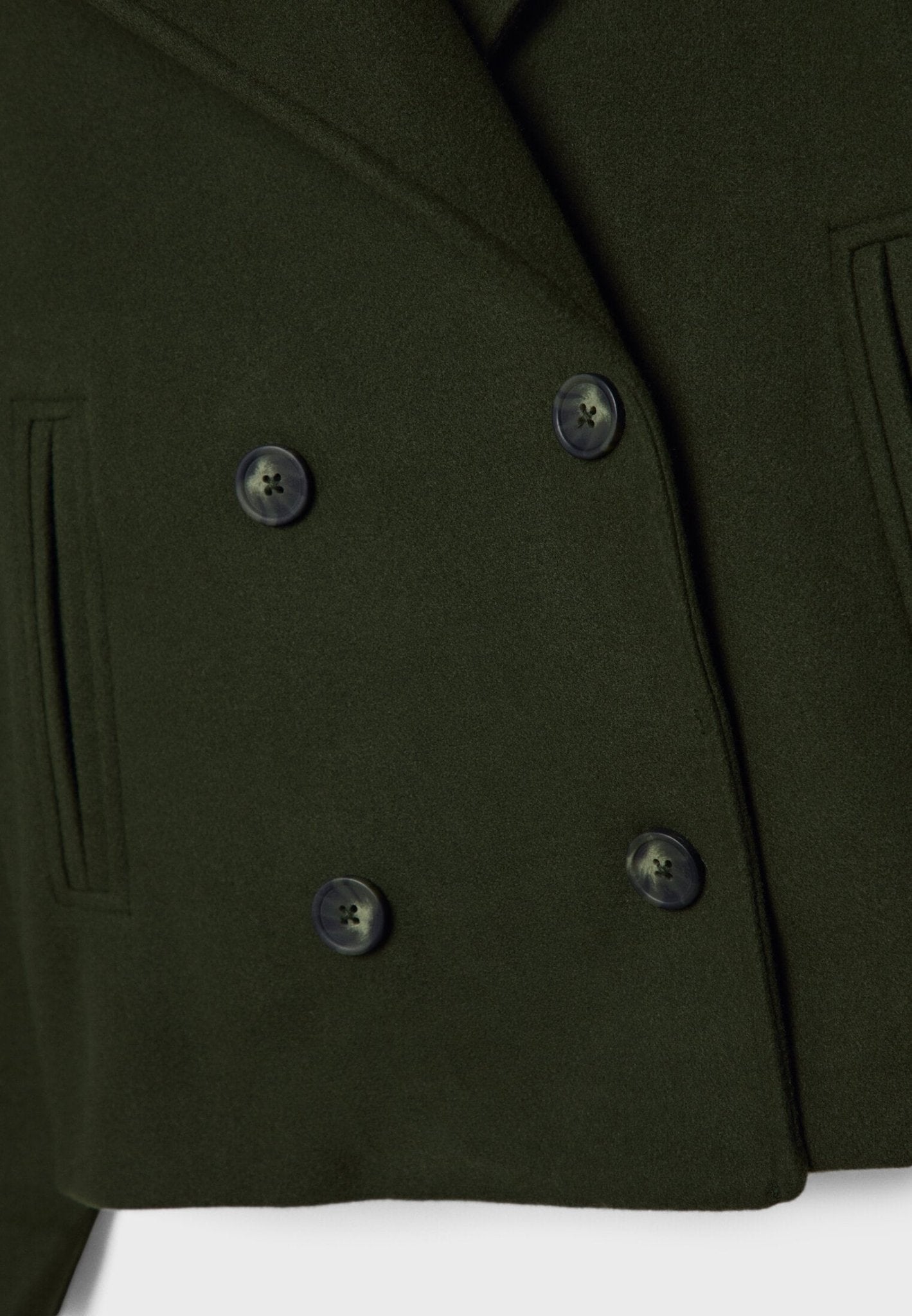 Women's Short Double-Breasted Winter Jacket with Wide Lapels