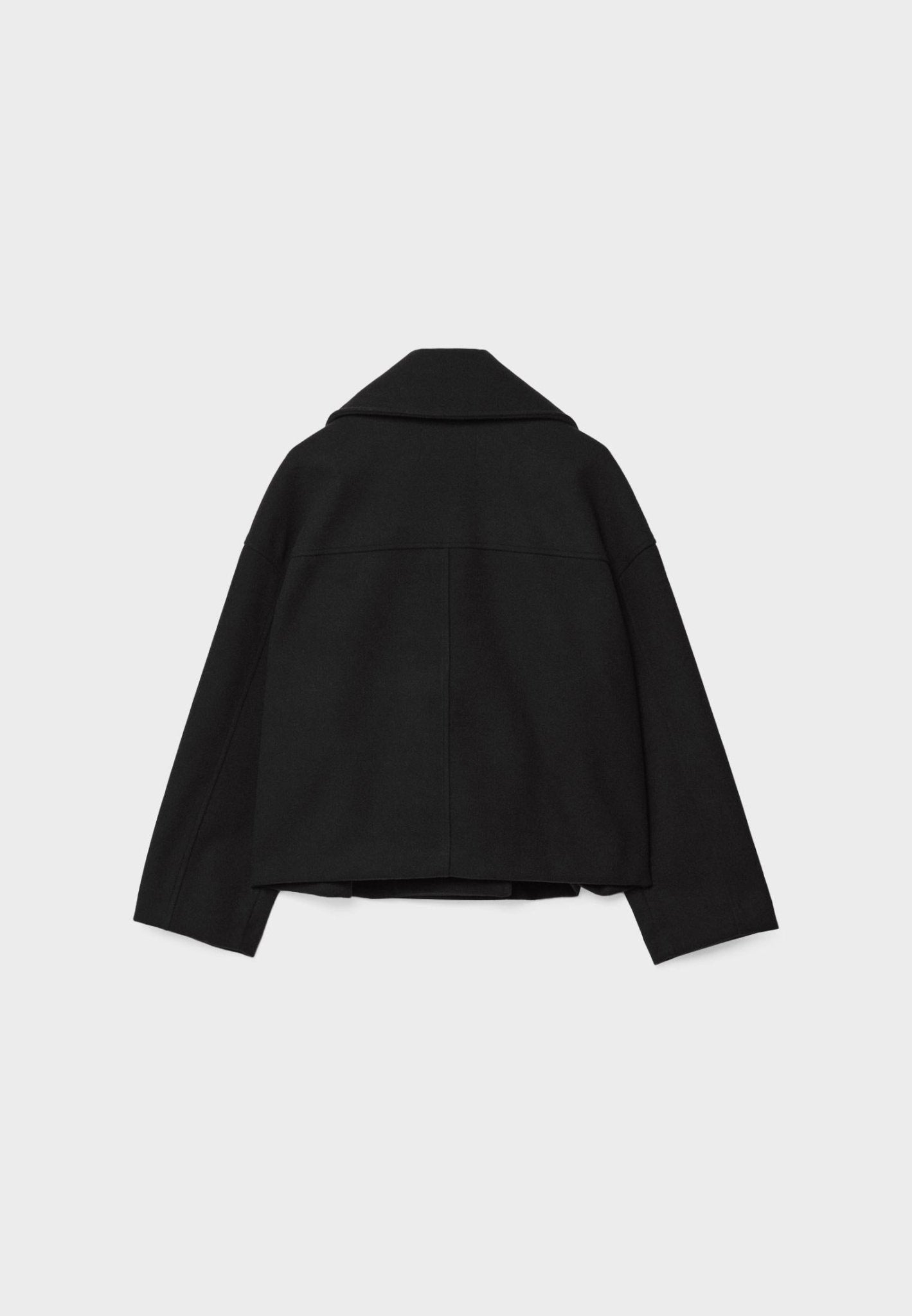 Women's Short Double-Breasted Winter Jacket with Wide Lapels