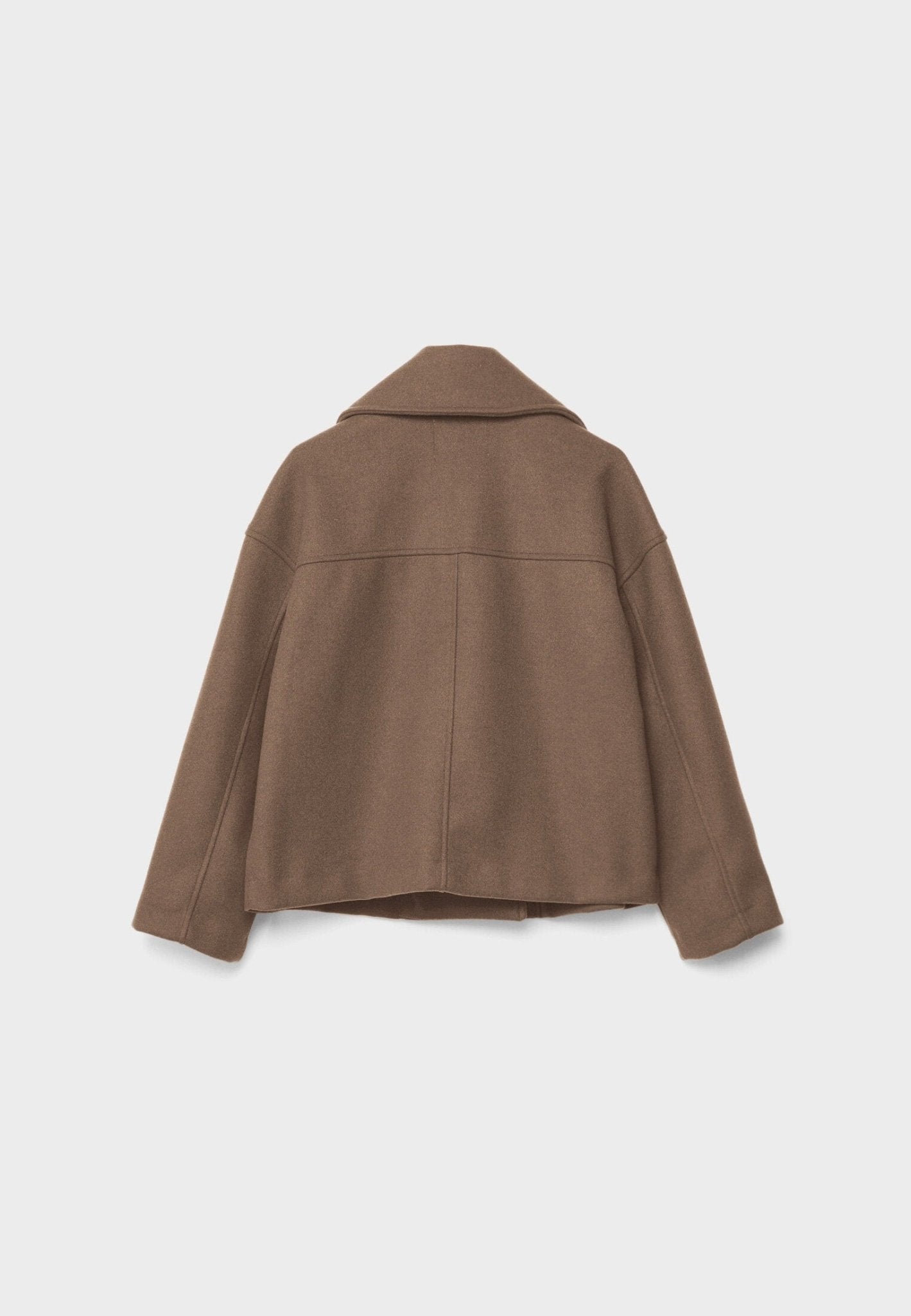 Women's Short Double-Breasted Winter Jacket with Wide Lapels