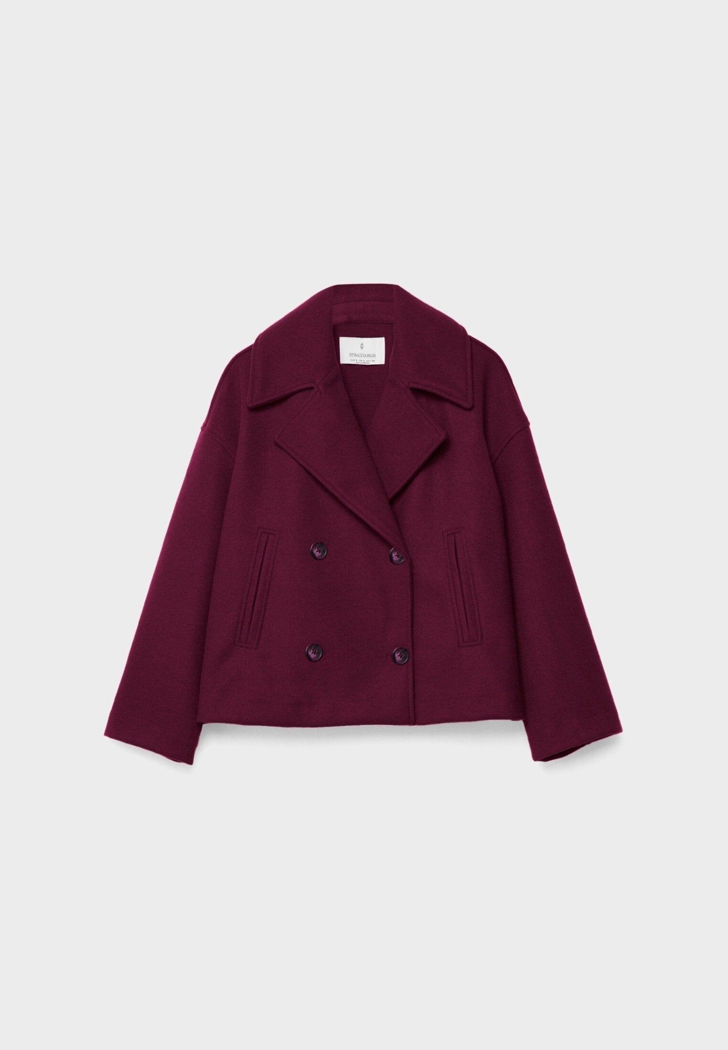 Women's Short Double-Breasted Winter Jacket with Wide Lapels