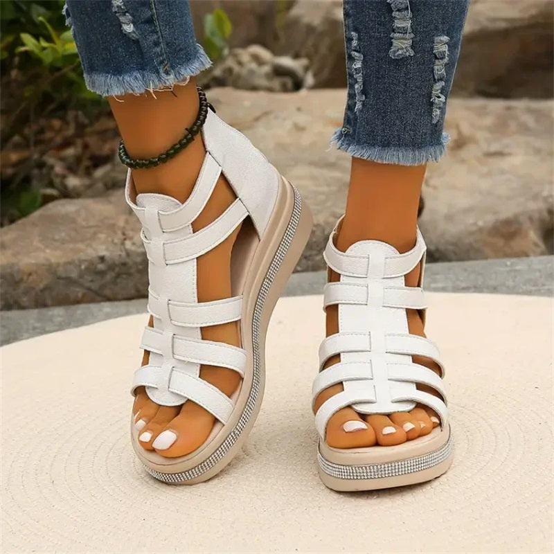 Elegant Rhinestone Wedge Sandals for Women