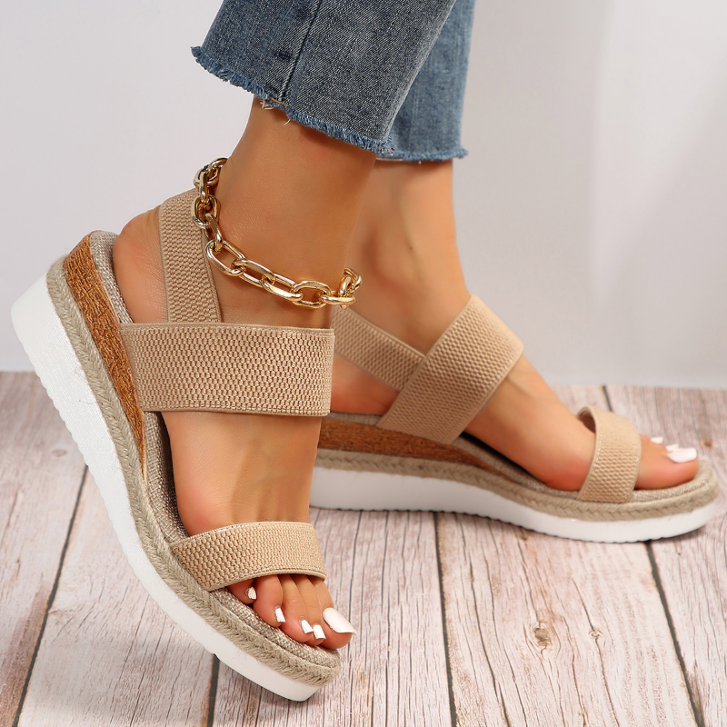 Women's Platform Strap Sandals with Cushioned Sole