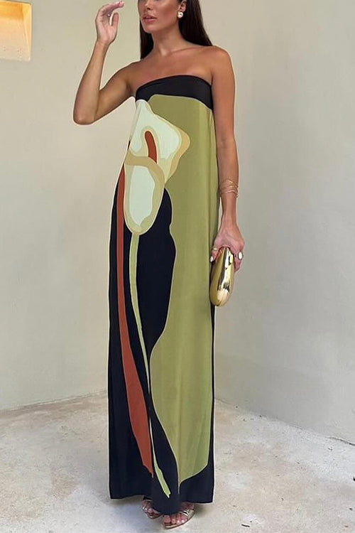 Women's Boho off-the-shoulder maxi dress