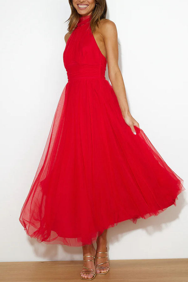 Women's Elegant Halter Neck Maxi Dress