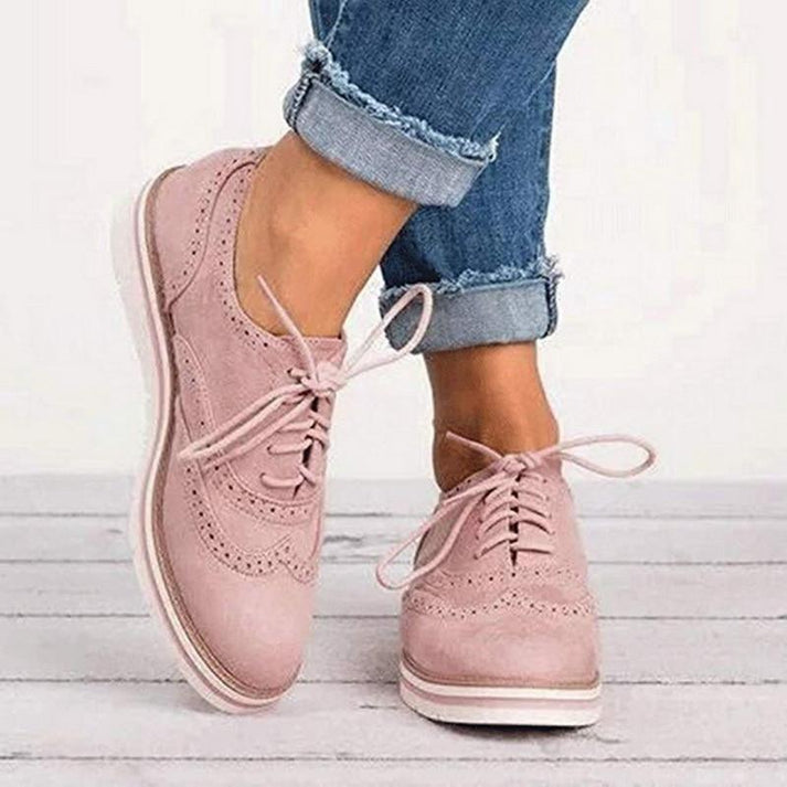 Women's Lace-Up Flat Brogue Trainers
