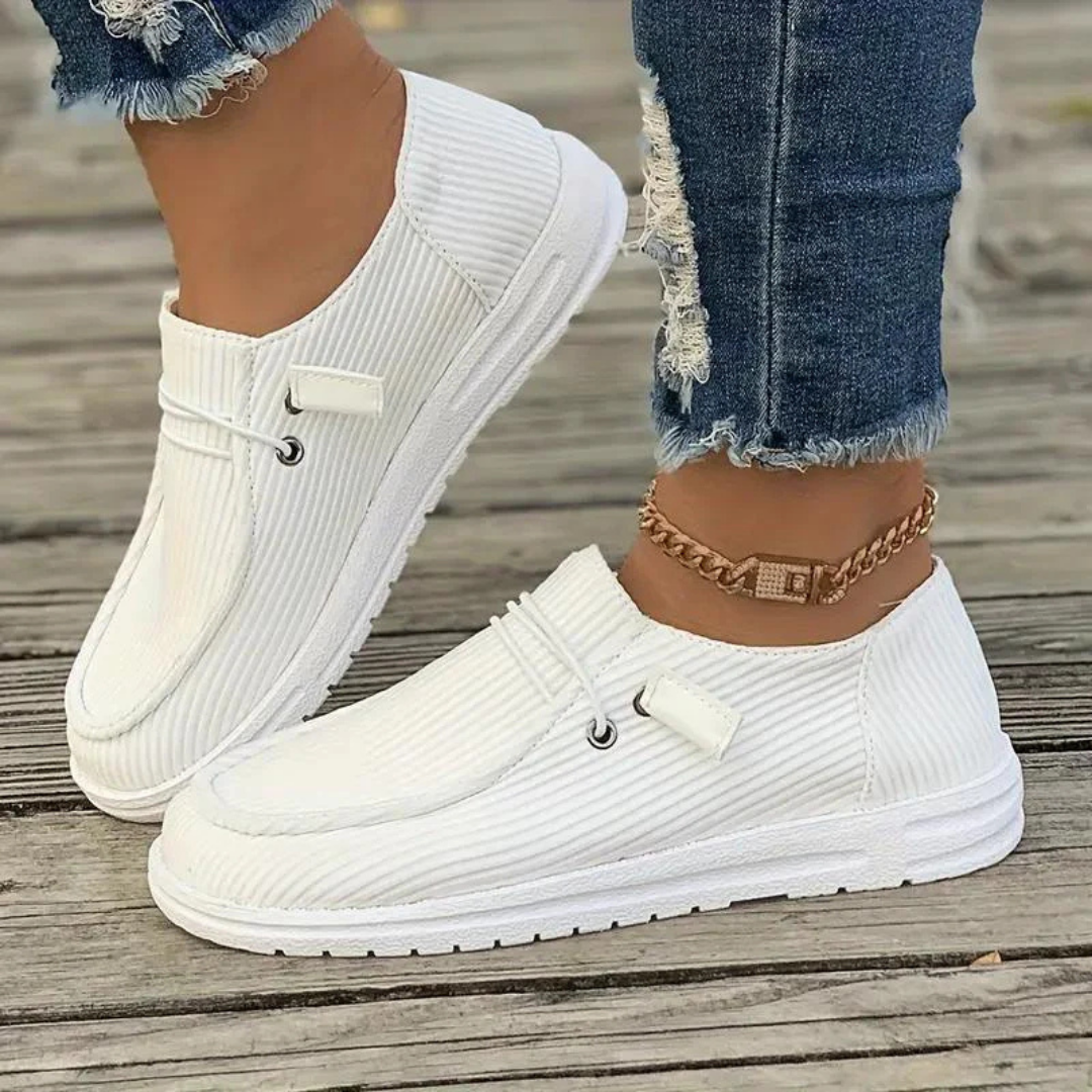 Women's Slip-On Casual Shoes with Soft Knit Upper and Flat Sole