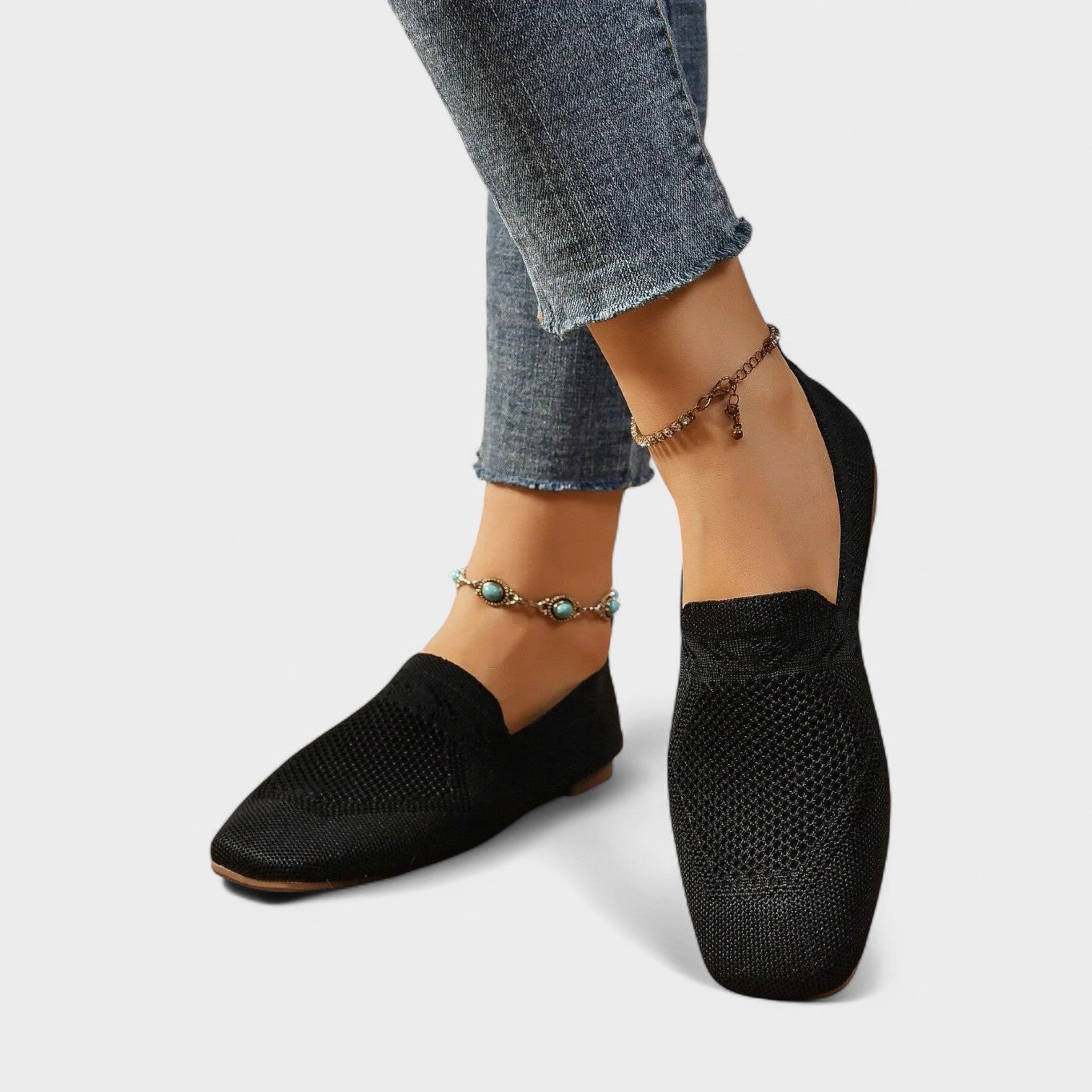 Women's Casual Knit Shoes with Slip-On Design