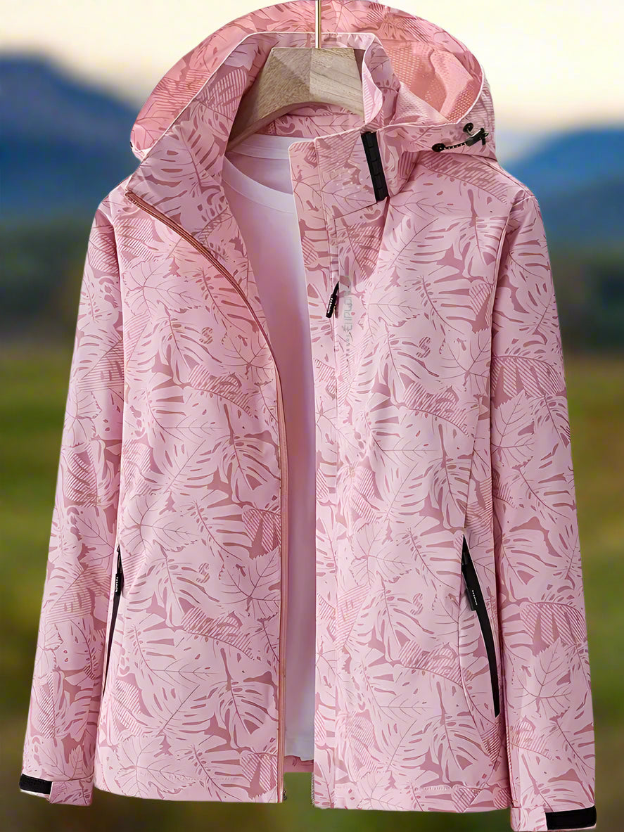 Women's Waterproof Rain Jacket with Hood and Zip Pockets