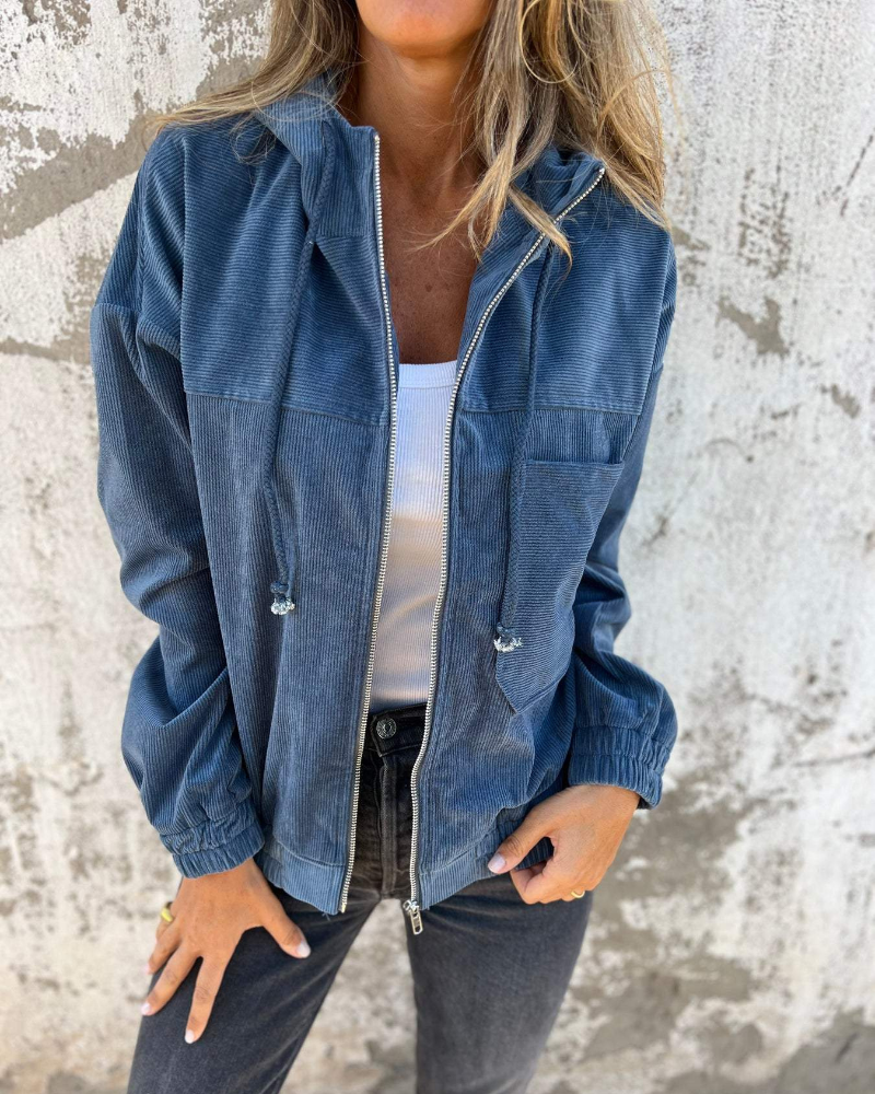 Women's corduroy jacket with zip