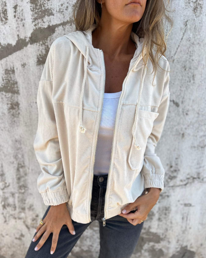 Women's corduroy jacket with zip