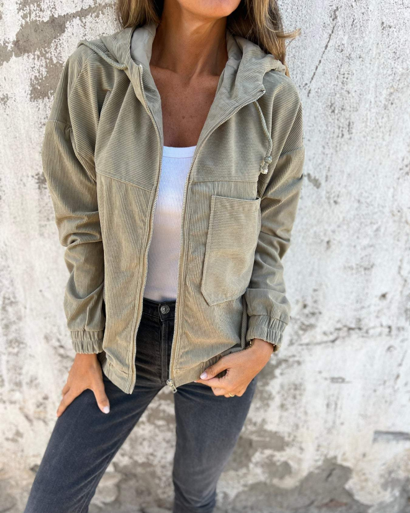 Women's corduroy jacket with zip