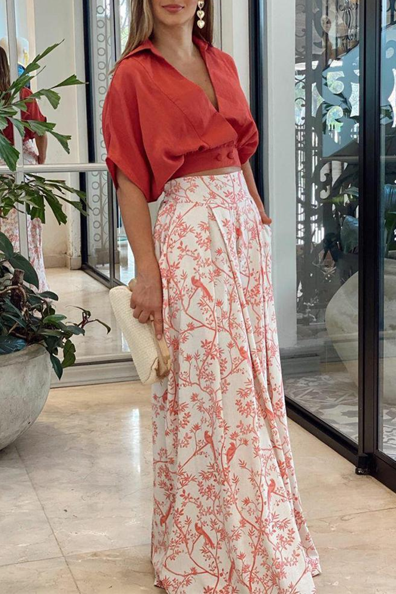 Women's Elegant Two-Piece Set with Cropped Top and Wide-Leg Trousers
