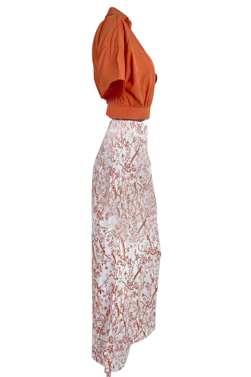 Women's Elegant Two-Piece Set with Cropped Top and Wide-Leg Trousers