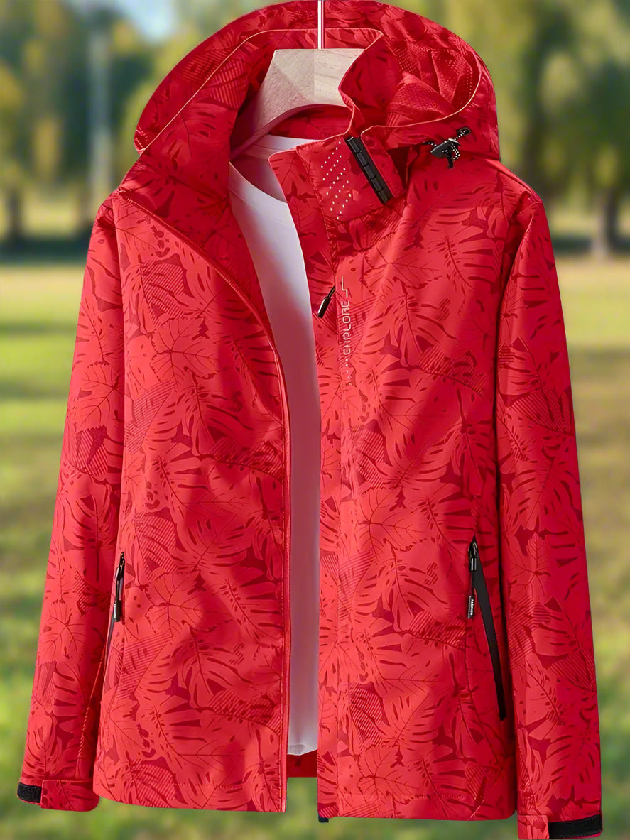 Women's Waterproof Rain Jacket with Hood and Zip Pockets