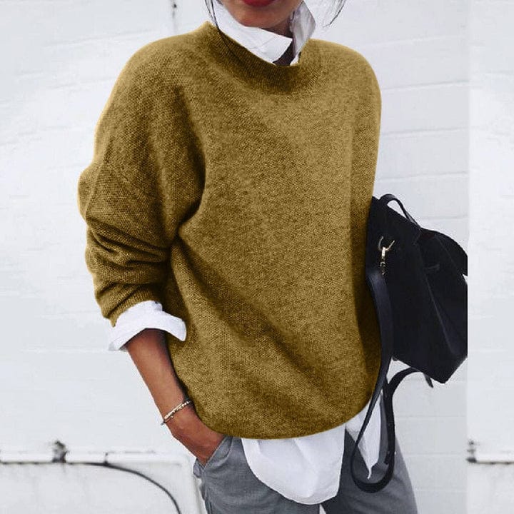 Women’s Round Neck Knit Jumper with Soft Fabric Relaxed Fit