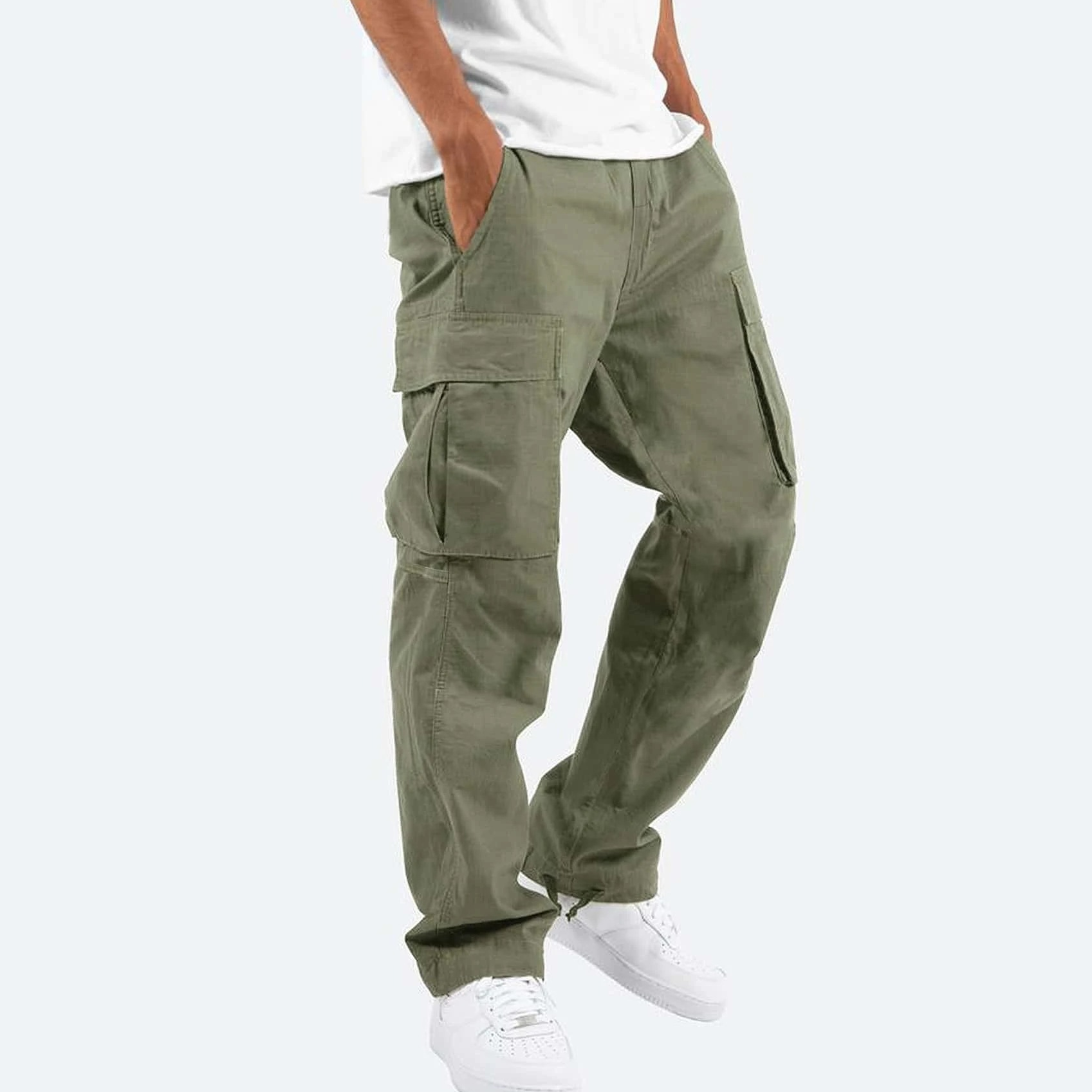 Men's Relaxed Fit Cargo Pants with Multiple Utility Pockets