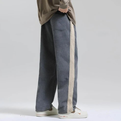 Men's Loose Fit Joggers Wide Leg Sweatpants with Side Stripe Design