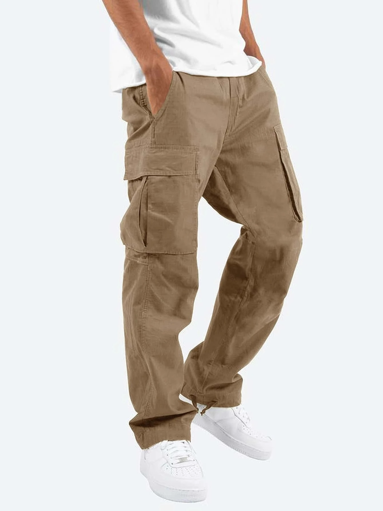 Men's Relaxed Fit Cargo Pants with Multiple Utility Pockets