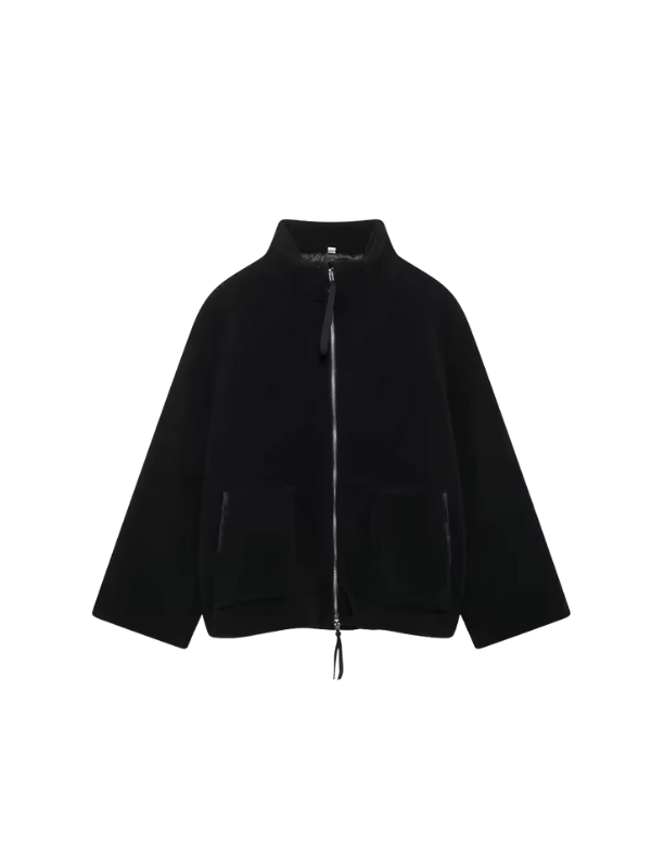 Women's Oversized Zip-Up Winter Jacket with High Collar Design