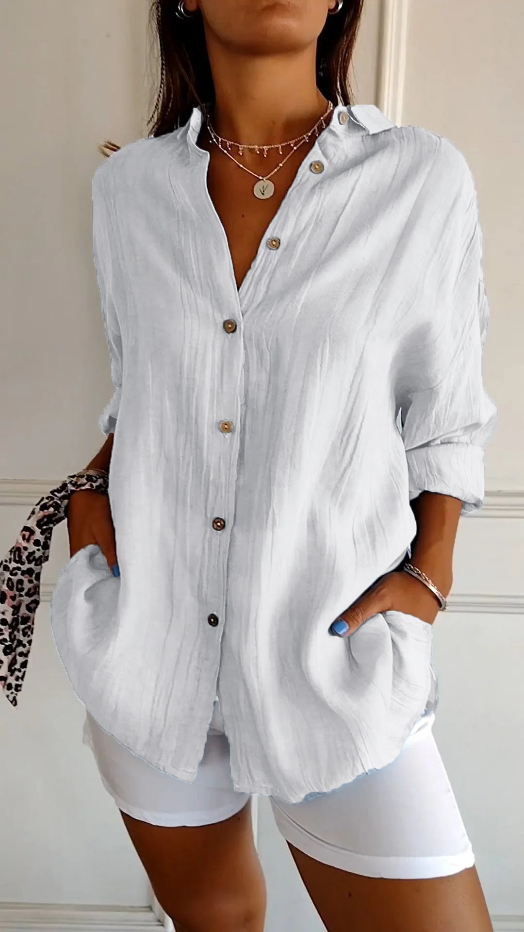 Women's Casual Button-Down Long Sleeve Shirt