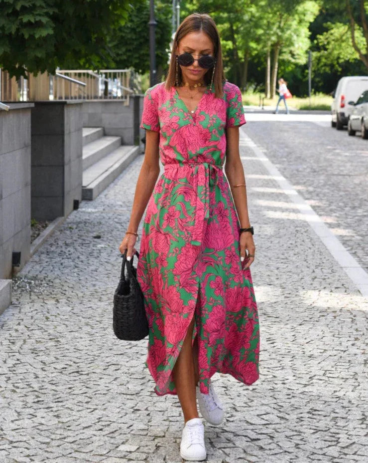 Women's summer dress with floral print