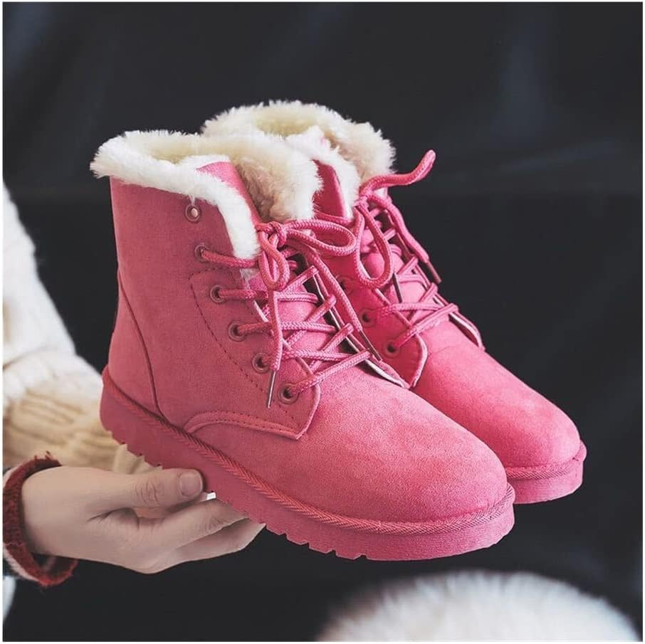 Women’s Lace-Up Ankle Boots with Warm Lining and Non-Slip Sole