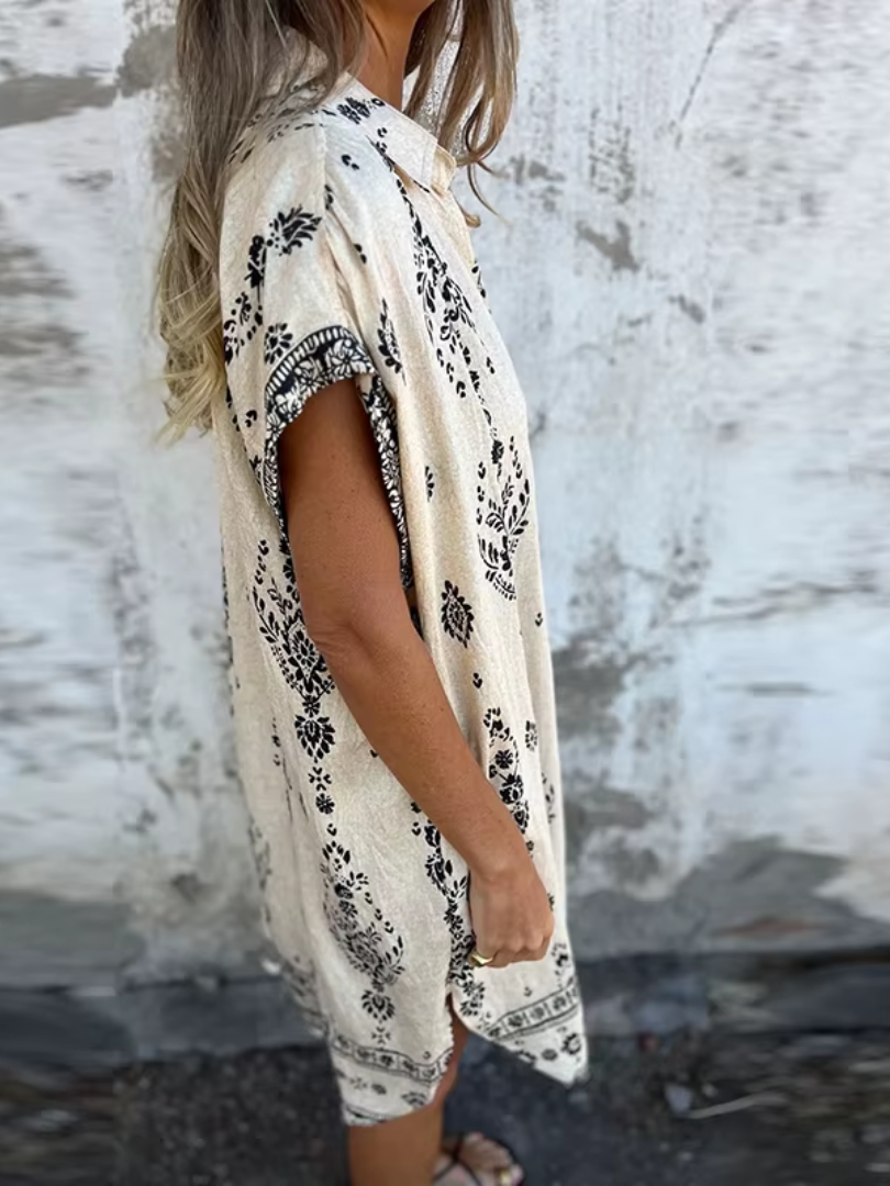 Women's Vintage Style Floral Print Summer Midi Dress