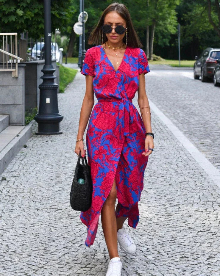 Women's summer dress with floral print