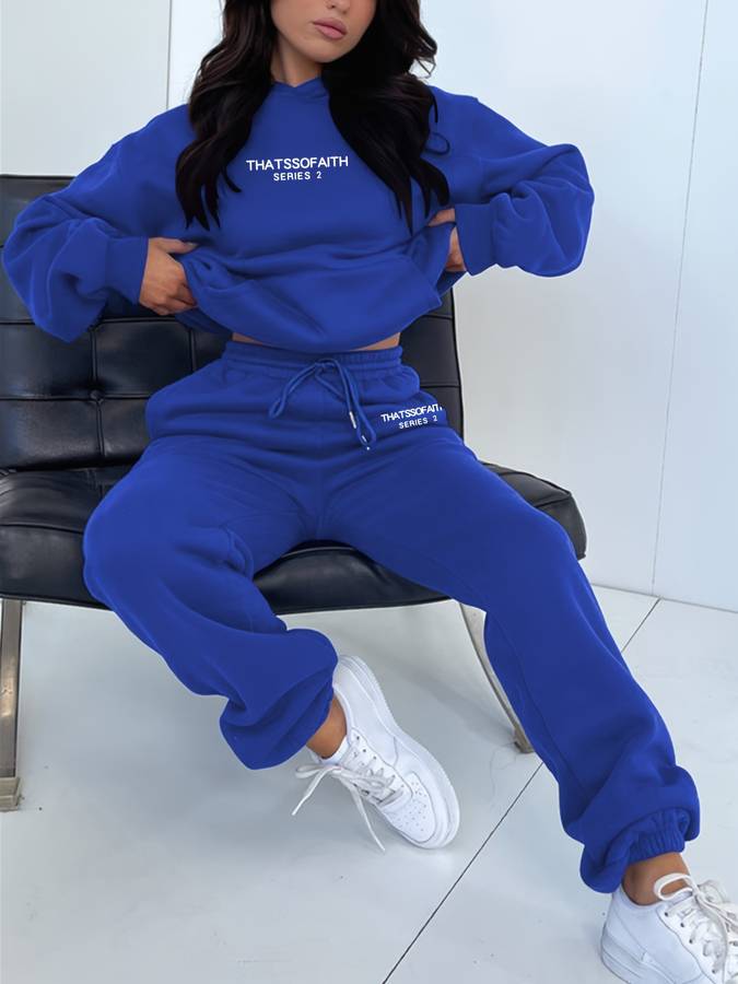Women's 2-Piece Set Tracksuit with Hoodie Sweatshirt and Joggers